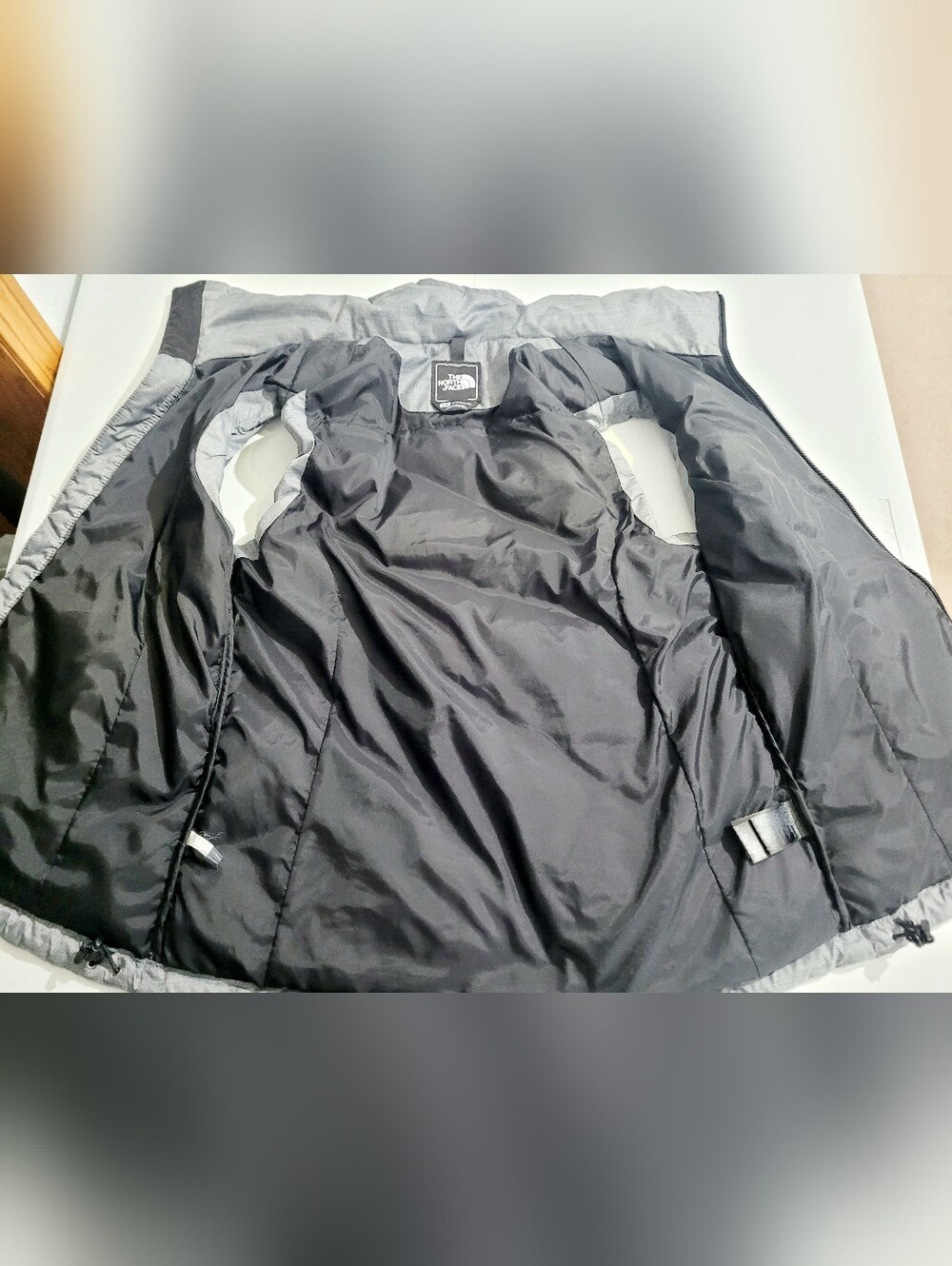 The North Face 550 Down Puffer Vest Women's Medium Gray Full Zip Goose Down - Picture 6 of 14